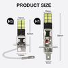 2Pc H1 H3 LED Bulb Car Fog Light Super Bright High Power 24 Chips 4014 SMD 12V 6000K