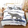 Polar Bear Duvet Cover Set King Queen Full Size Polyester Comforter Cover For Kids Boys Girls Wild Animals Pattern Bedding Set