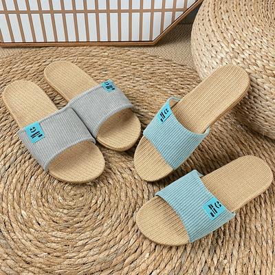 Новые летние повседневные женские льняные тапочки