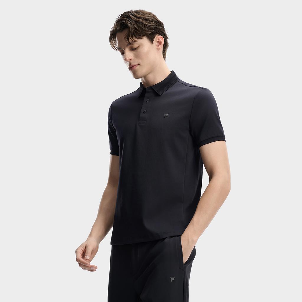 Fila Белая однотонная вязаная мужская футболка-поло с коротким рукавом tops F11M613103F-NV