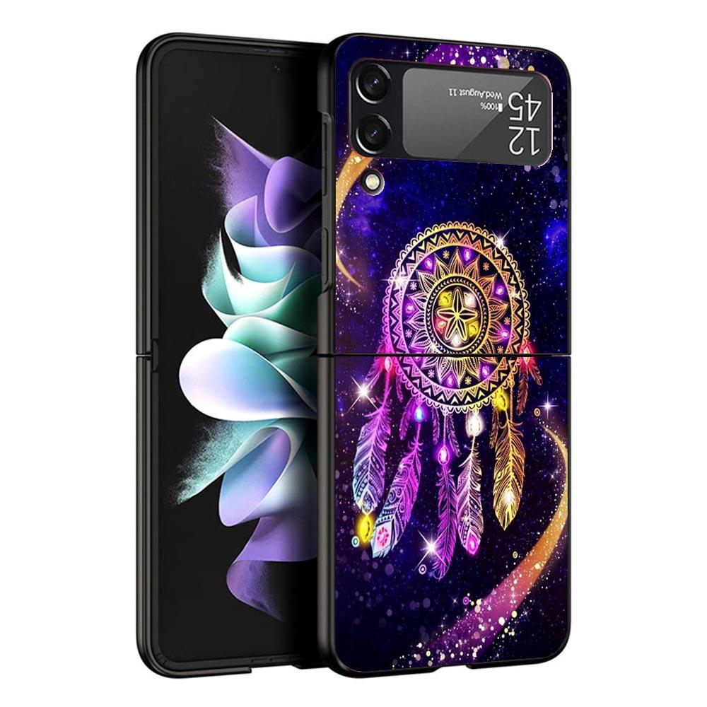 Retro Feather Dreamcatcher Case For Samsung Galaxy Z Flip 7 6 5 4 3 z Flip7 Flip6 Flip5 Flip4 5G Phone Cover Flip3 Folding Coque