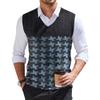 Мужская мода принтованный жилет с V-образным вырезом без рукавов трикотажный пуловер