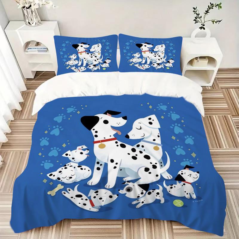 Dalmatian Family Paws Print 3Pcs Bedding Setduvet Cover With 2 Bedropillowcase Home Birthday Gift