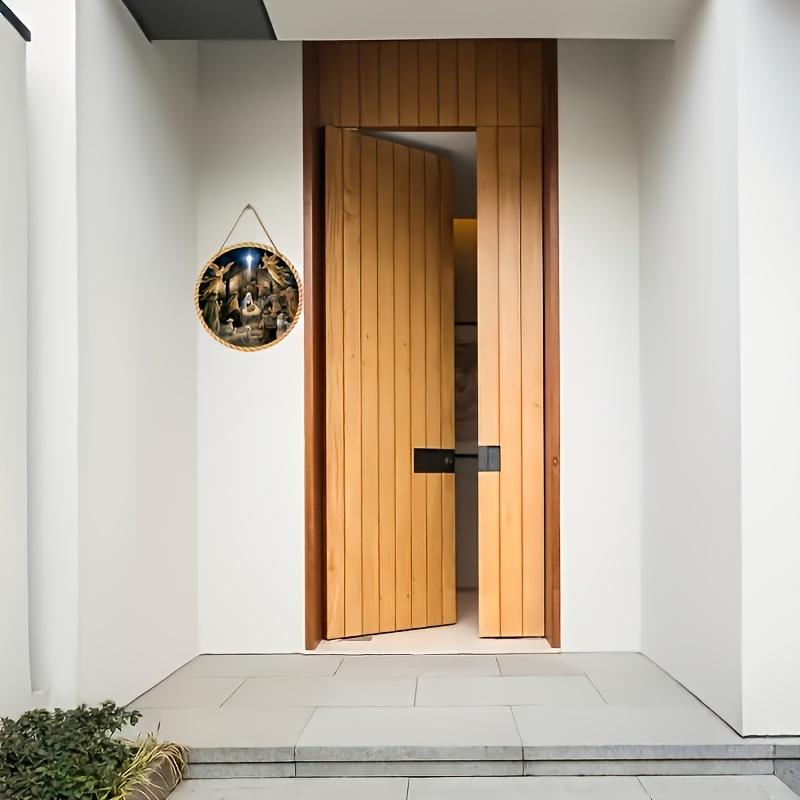 5 шт. классического Рождественского вертепа, деревянная настенная живопись, 8x8 дюймов - религиозный праздничный декор для дома, ресторана и кафе, универсальная подвесная табличка