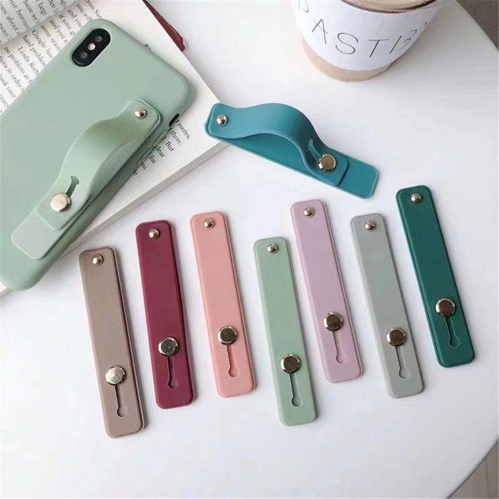 Candy Color Hand Band Silicone Phone Holder Finger Ring Grip Stand Push Pull