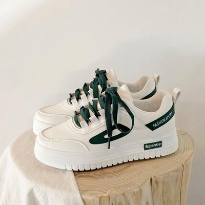 Нишевые оригинальные белые кроссовки на платформе женские инс тренд 2025 новая осень дышащие универсальные студенческие повседневные кеды