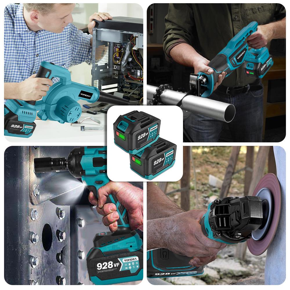 Yofidra 388VF 928VF перезаряжаемая литиевая батарея 22500 мАч 15000 мАч литий-ионная батарея для электрической цепной пилы дрели гаечного ключа электроинструмента