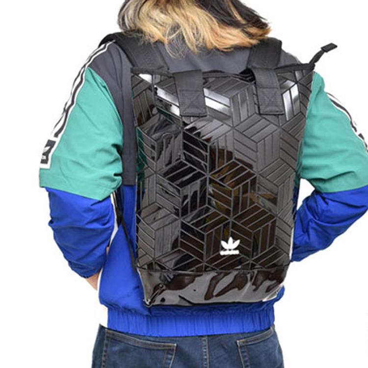adidas Оригинальный 3D Логотип Однотонный Рюкзак Унисекс Рюкзак Черный FL9675