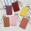 Ins Solid Color ID Card Holder Student Bus Card Case Badge Cards Cover Women Credit Card Holder with Hand Rope Lanyard