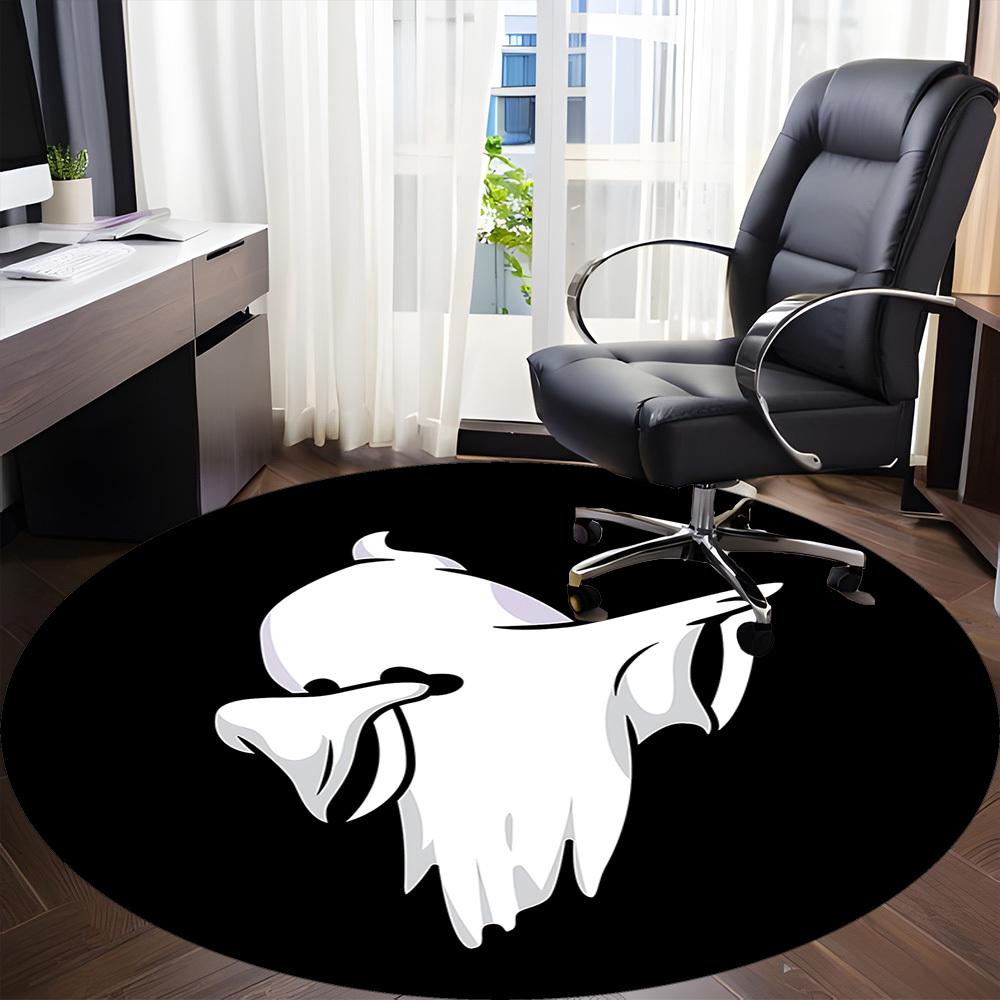1pc Ghost Spirit Office Round Area Rug, Under Office Chairs Bedroom Living Room Home Decor, Room Deco, Available in Various Sizes