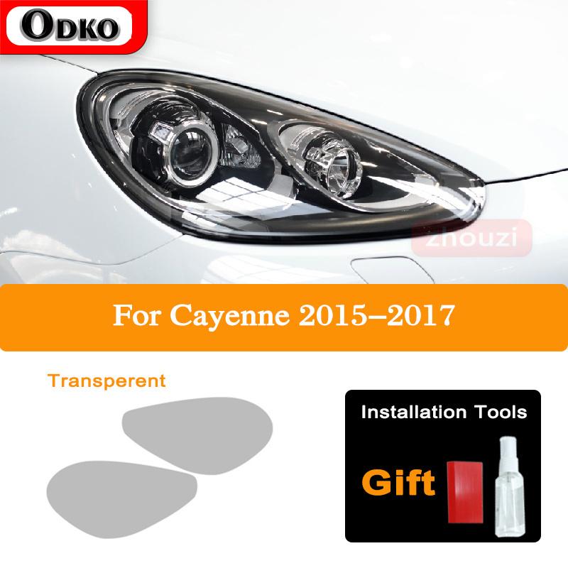 For Porsche Cayenne 2011-On 958 Car Headlight Tint Black Protective Film Taillight Transparent TPU Sticker Accessories