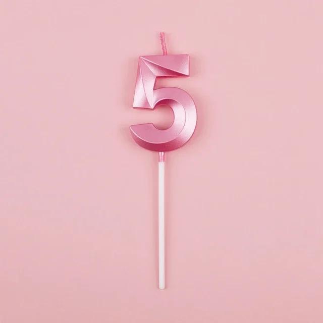 1pc Birthday Cake Topper Candles Blue Pink Birthday Digital Candle Memorial Day Party Cake Decor For Girl Boys Cake Accessories