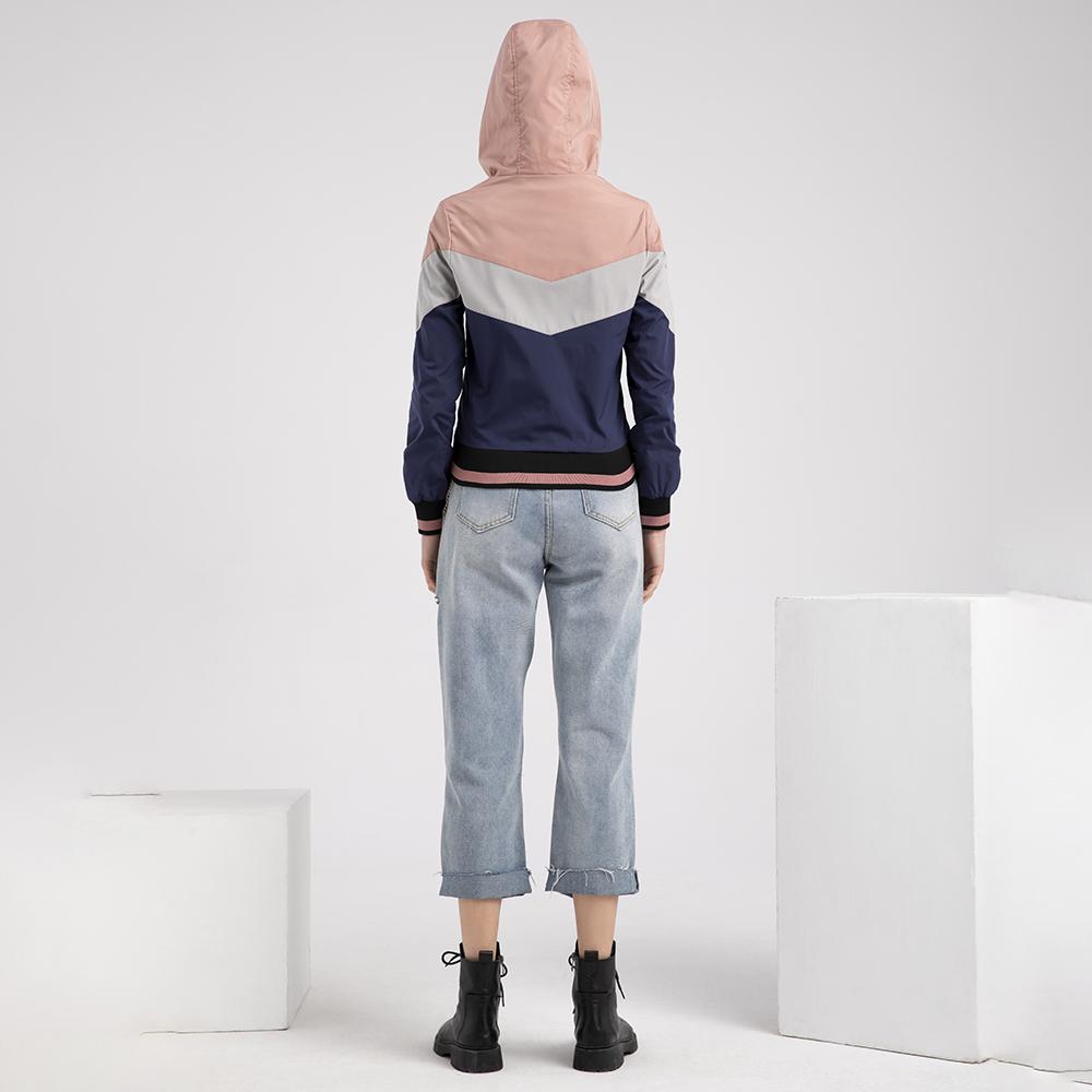 Женские ветровки Тонкая застежка-молния Куртки с капюшоном Легкий дождевик Короткий плащ Весна Осень Ветровка Уличная повседневная одежда