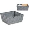 Woven Fabric Basket - BIGBUY HOME - 18 X 8 X 21 Cm - Color Gray - Elegant Design