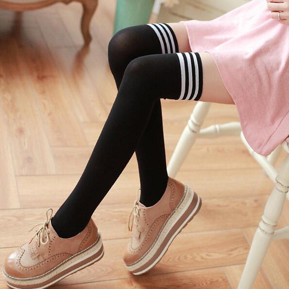 Женская одежда для девочек, нескользящие модные гольфы с защитой от подола, выше колена