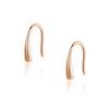Серьги висюльки Маленький размер Меньше простые серебряные Серебро925 Совместимы с металлической аллергией (1,0 см, розовое золото)