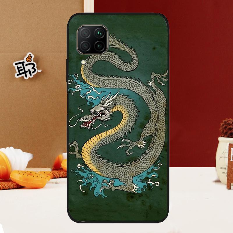 Чехол в китайском стиле с журавлем и драконом для Huawei Nova 12s 12i 7i 8i 11i 11 9 10 SE Y60 Y61 Y70 Y72 Y73 Y90 Y91 P30 P40 Lite