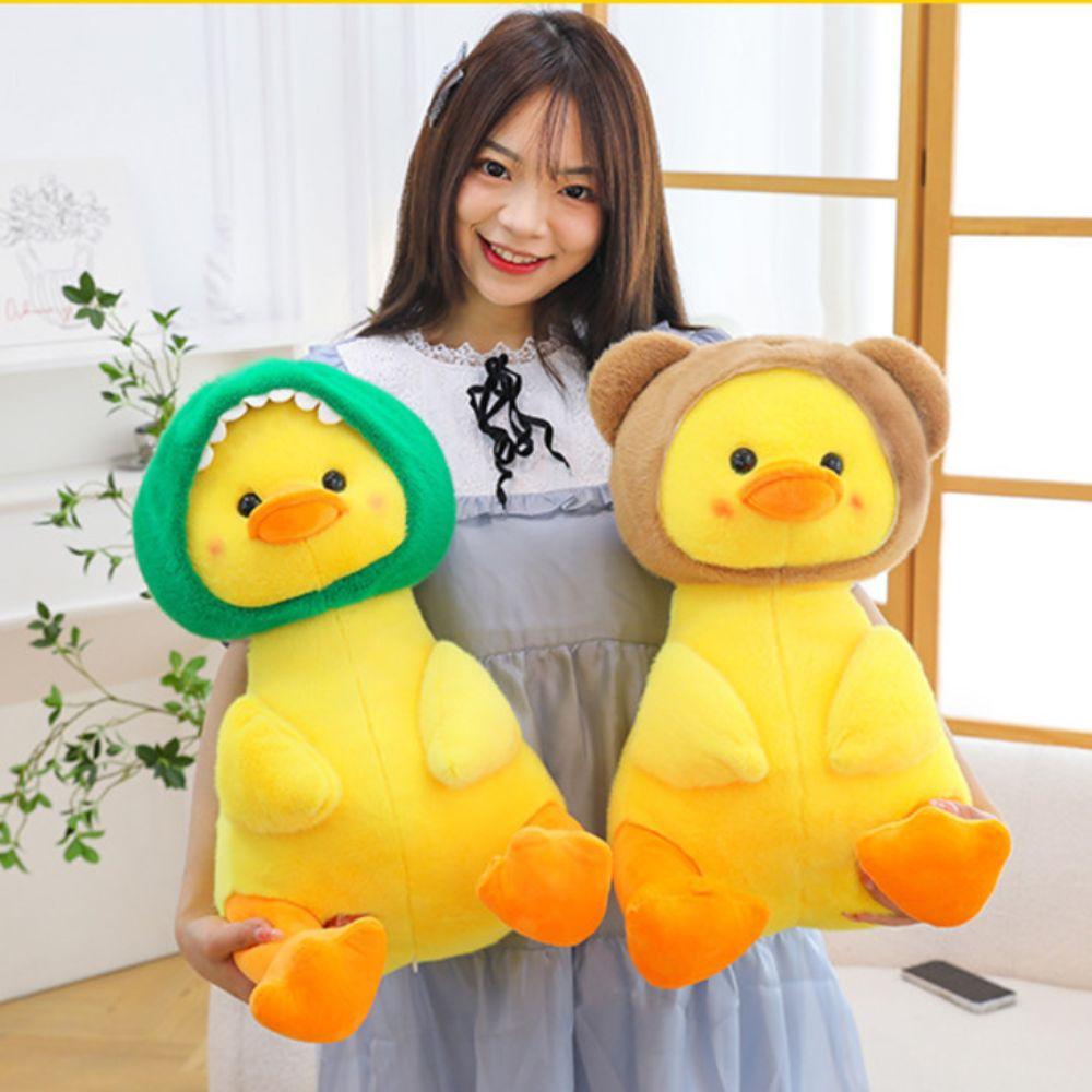 PP Cotton Dinosaur Hood Duck Plush Toys Soft Rabbit Hood Duck Stuffed Doll  Kids