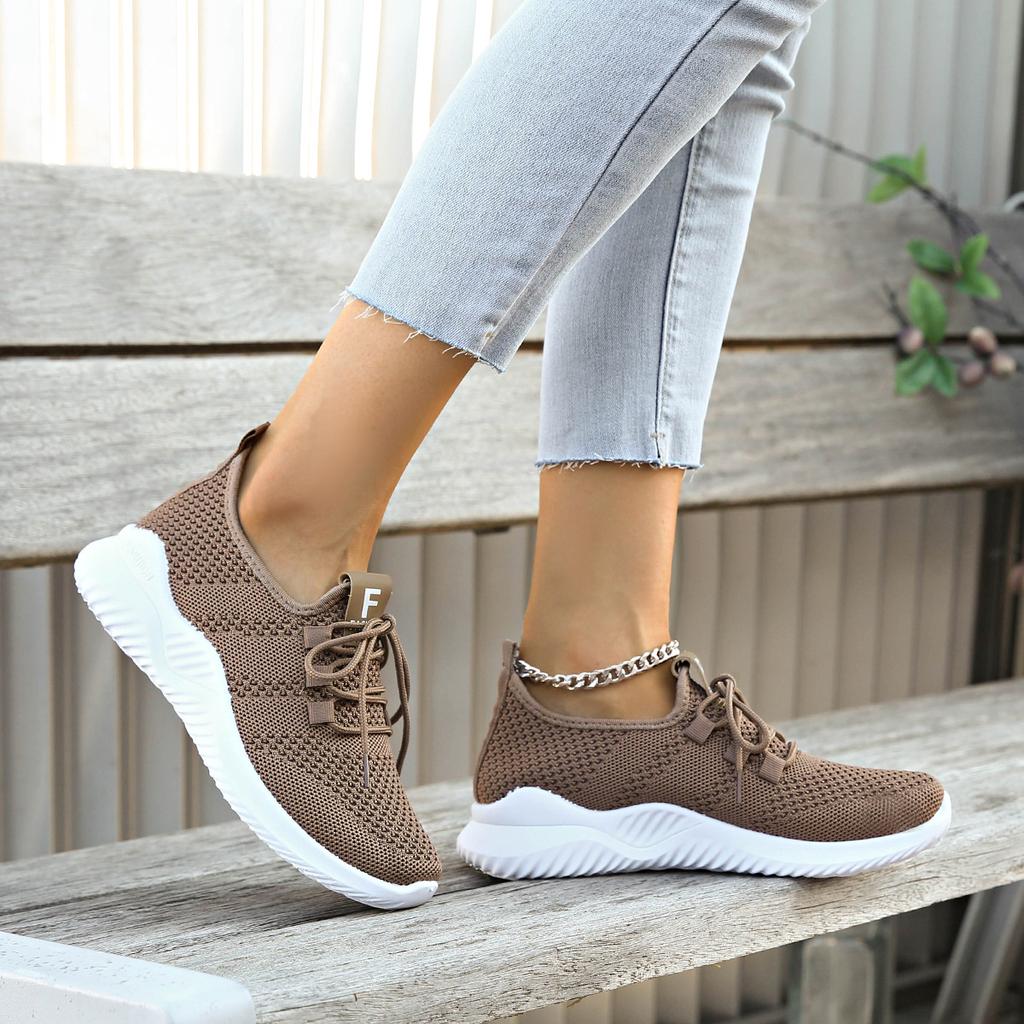 Женские повседневные кроссовки Летняя удобная и дышащая обувь Модные сетчатые кроссовки на шнуровке