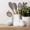 Non Stick Silicone Spatula Spoon Laddle Utensil Set for Kitchen Cookware Tool Set, 5 Pcs (Grey)