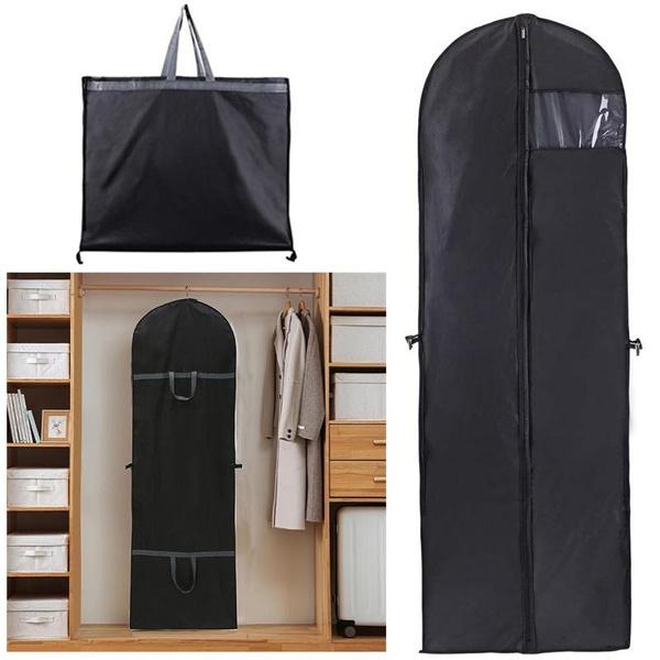 1Pc Extra Large Hanging Suit Dress Coat Travel Bag Clothes Cover Storage Zip Home Zip Up Hanging Suit Dress Coat Bag Clothes Cover Storage