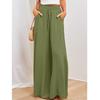 Summer Spring Women's Wide Leg Pants with Elastic Waistband Loose Casual Pants