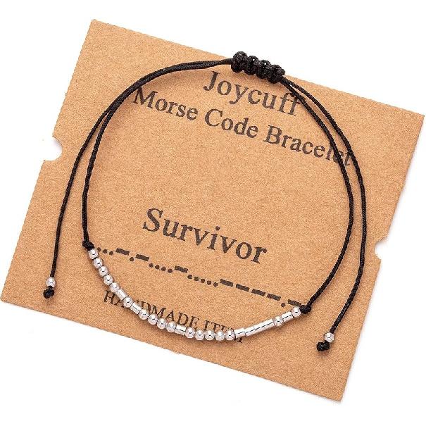 Вдохновляющие браслеты азбукой Морзе Мотивационное ободрение Памятные Уникальные подарки Шнурок Нержавеющая сталь Дружба Регулируемые Серебряные браслеты для