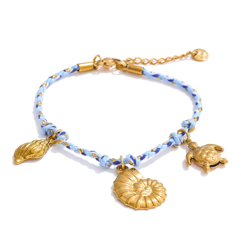 Yhpup Fashion Handmade Jewelry Rope Braided Starfish Shell Fish Drop Bracelet Bangle Oceanic Style Summer Daily Wear Jewelry