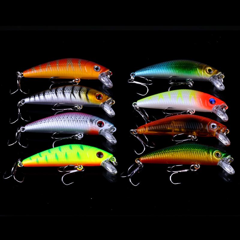 56 шт./лот, набор смешанных рыболовных приманок, приманки для гольяна, кривошипные приманки, комплект тройных крючков