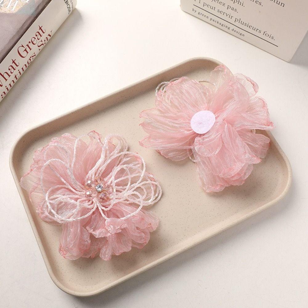 Organza Fabric Fabric Flower Corsage Beaded Flower Flower Applique Flower Patch Formal Wear