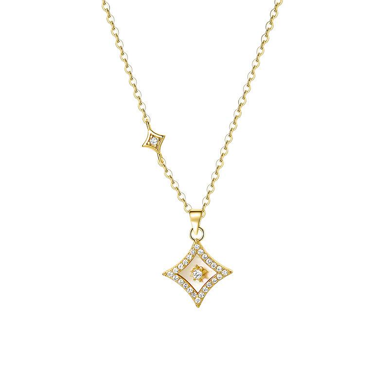 Ожерелье с четырехконечной звездой с нишевым дизайном, простой и роскошный темперамент, изысканная ключичная цепочка, новый стиль