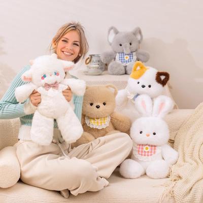 Плюшевая кукла-медведь, мягкая набивная игрушка, милый реалистичный кот, овца, слон, обнимательный компаньон для детей, подарок на день рождения