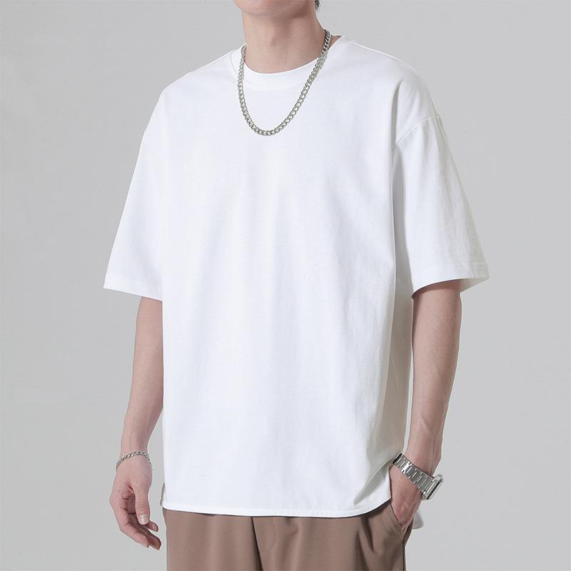 Мужская повседневная футболка с короткими рукавами, летняя футболка для пар, футболка с половиной рукавов, студенческая базовая свободная одежда