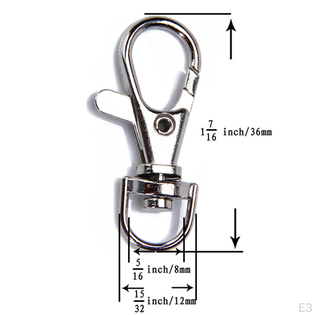 10 Pieces Metal Swivel Lobster Clasp Snap Hook Key Chain Ring Lanyard Craft Outdoor Backpack Bag