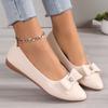 New Summer Pointed Toe Comfortable Casual Flat Shoes Elegant Shallow Mouth Lightweight Breathable Bow Women's ShoesNO:w801