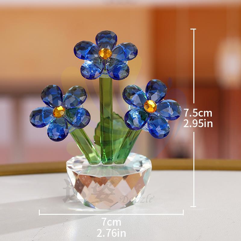 Crystal artificial flower home living room decoration ornament Nordic style lilac crystal handicraft