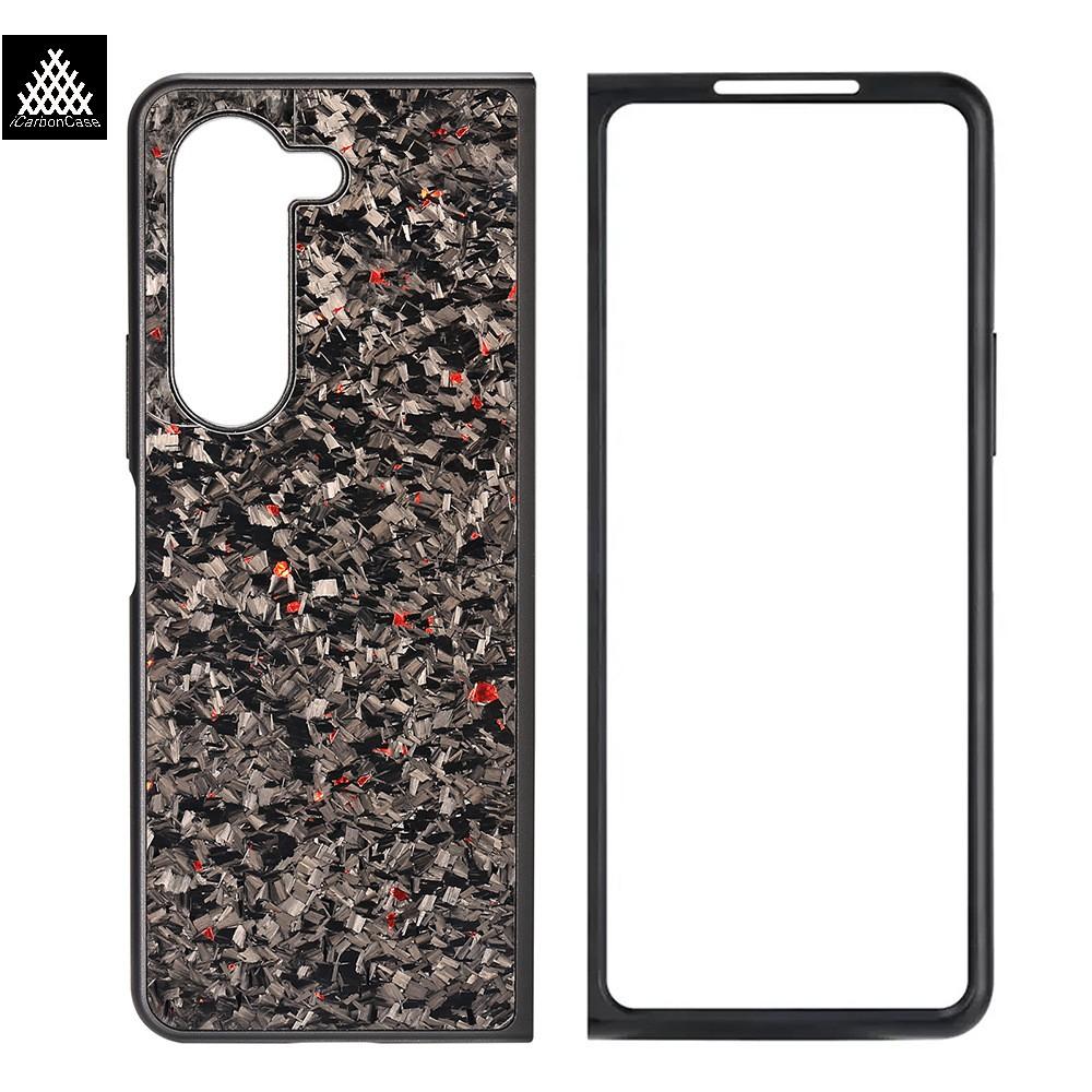 For Samsung Galaxy Z Fold 7 6 5 Real Glossy Forged / 3K Woven Carbon Fiber Foldable Antidrop Shockproof Full Coverage Phone Case