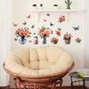 Painted Rose Vase Butterfly Bedroom Living Room Wardrobe Home Background Beautification Decoration Stickers