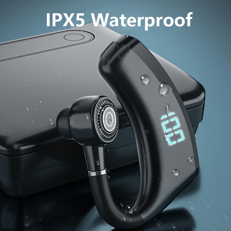 Wireless Bluetooth 5.2 Earphone Ear Hook Headset LED Display Business Headphones HiFi Stereo Waterproof Earbuds