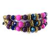 [L5791] - Purple 'Kilimanjaro' Ethnic Bracelet (3 Rows)