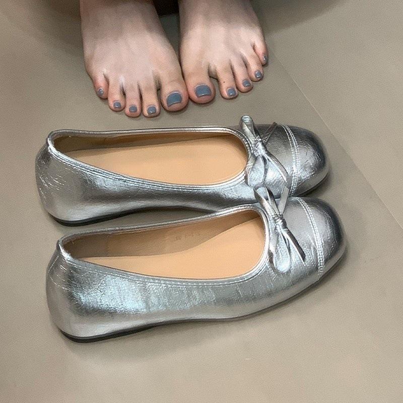 Not Tired Feet Mary Jane Shoes Bow Retro Ballet Shoes 2025 New Inner Height Increase Single Shoes Women