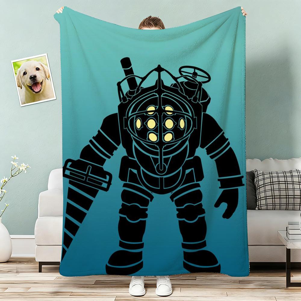 Bioshock Rapture Throw Lightweight 240g Flannel Blanket Soft Skin-friendly for Summer Cooling