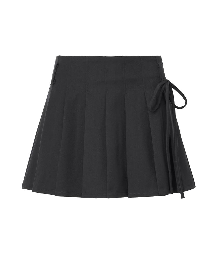 Zero Planet Classic Pleated Skirt Pants [Charcoal]