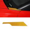 Soft Yellow Carbon Fiber Hood Triangular Sticker Trim For Corvette C6 2005-2013