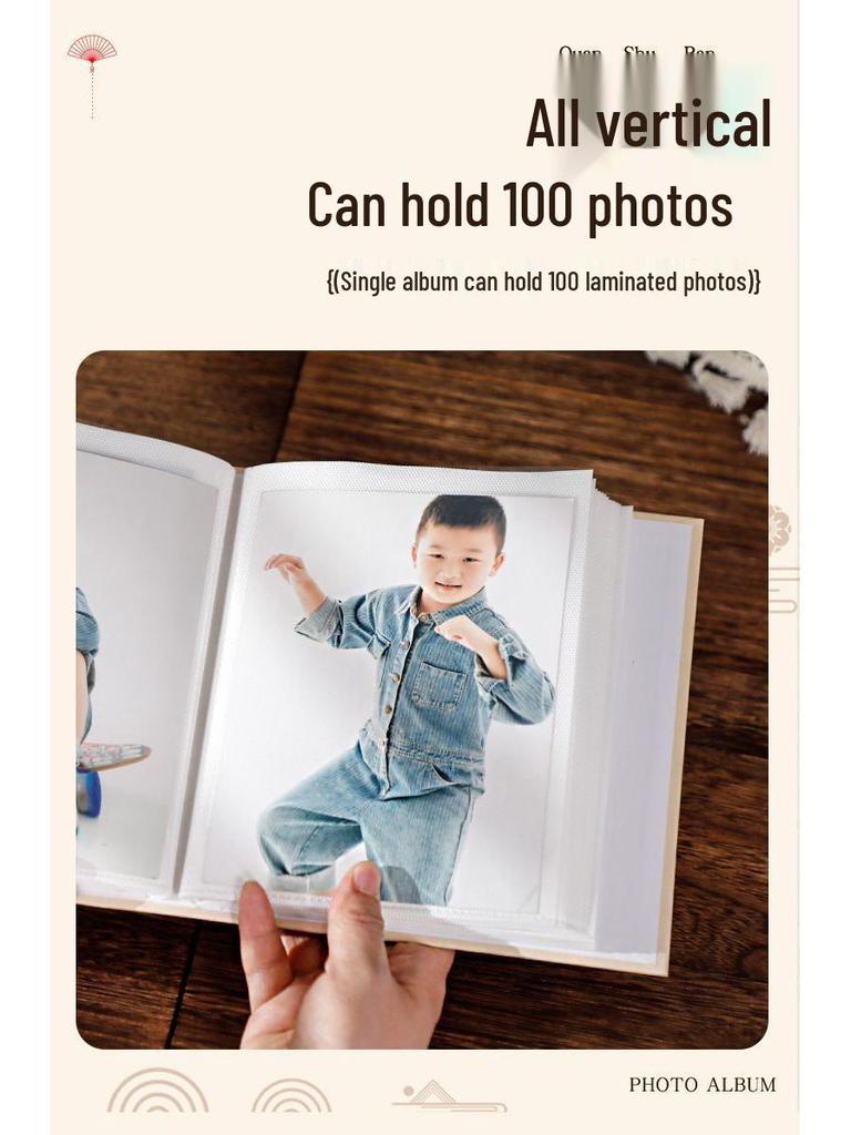 Mixed Size Laminated Family Photo Album - 5, 6, 7 Inch Inserts, Large Capacity