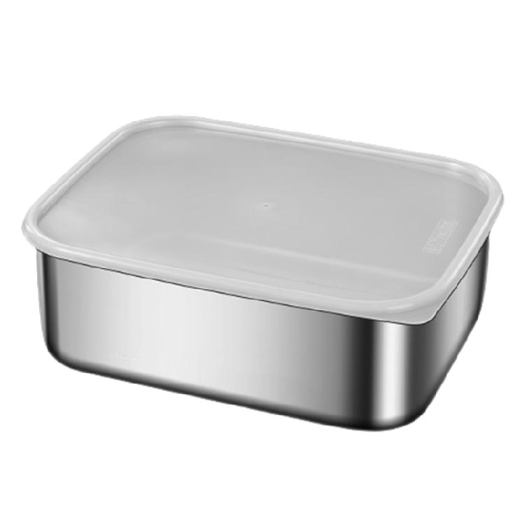 Stainless Steel Food Container with Lid Large Capacity Lunch Storage Box Meal Preparation Case Crisper for Daily Use