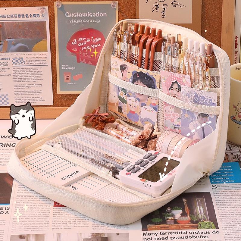 Large Capacity Pencil Case Kawaii Pencil Boxes For Girls Cute Korean Stationery School Supplies Pen Pouch Organizer