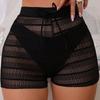 New Summer Speedos for Women Solid Color Mesh Wispy Empty Sexy Boxers Bikini