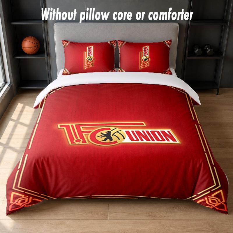Union Berlin FC Design Bed Bedding Set 1 Duvet Cover + 2 Pillowcases Soft Breathable Household Bed Linens
