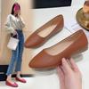 Spring Flat Sole Single Shoes Women's Pointed Work Shoes Low Heels One Foot Kick Plus Size Casual Single Shoes